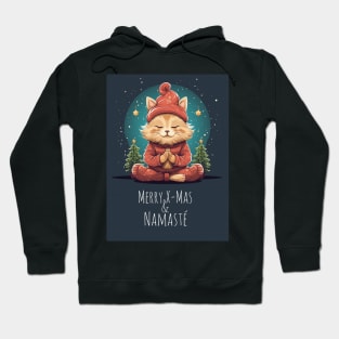 Yoga Meditation Christmas Cat Hoodie